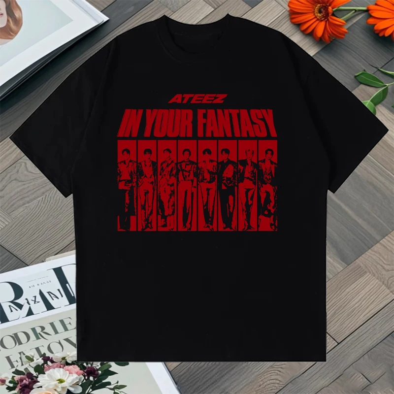 Ateez In Your Fantasy Crew Neck Oversized t-shirt Men Women 100% Cotton Summer vintage streetwear short sleeve Unisex Tee shirt