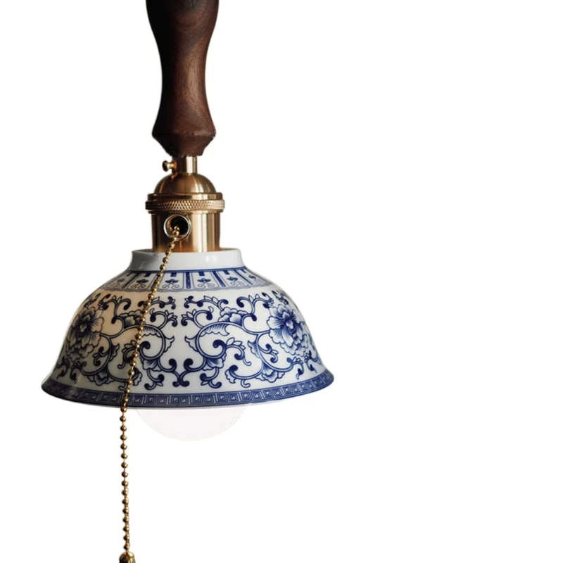 

Chinese simple blue and white porcelain chandelier, tea room dining room living room yang chandelier