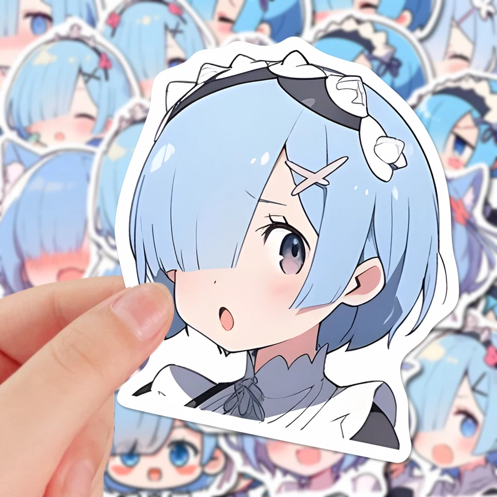 64pcs Anime Memory Snow Rem DIY Decoration Waterproof Cup Sticker Cell Phone Tablet  Stickers