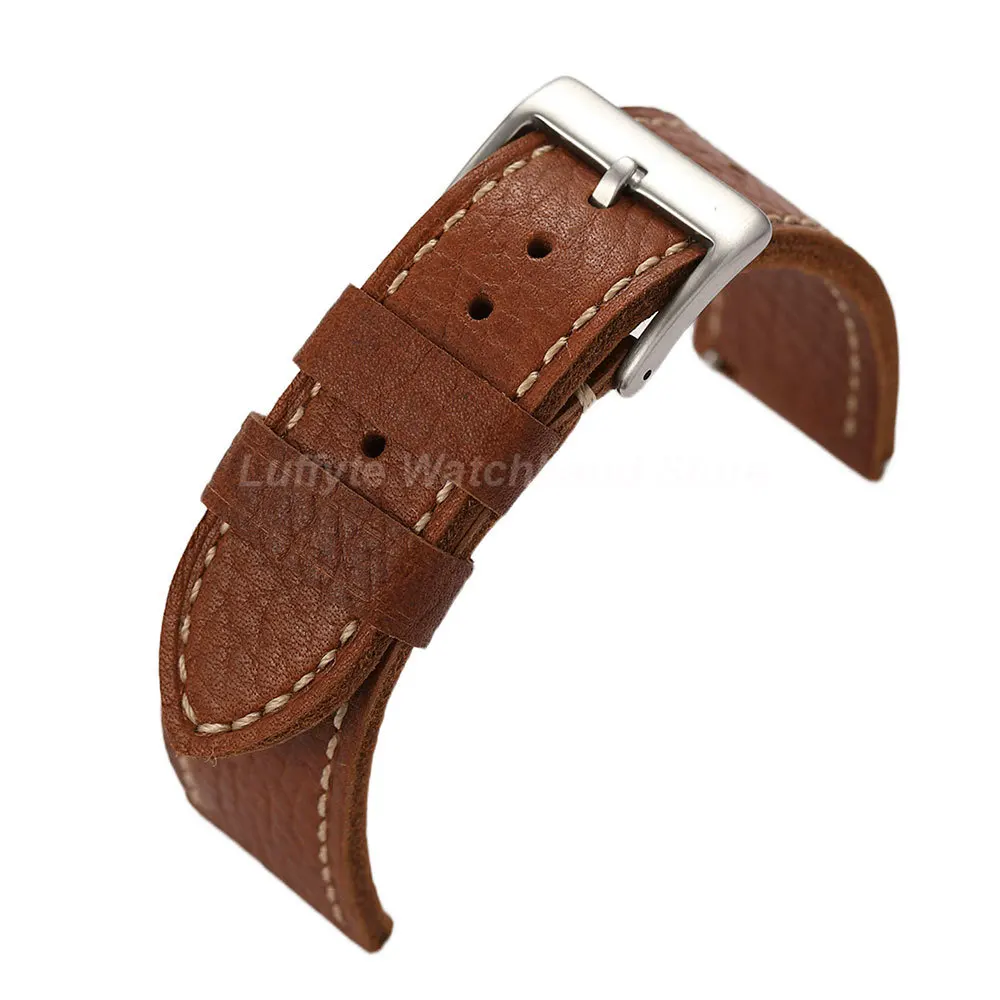 Echtes Kalbsleder-Uhrenarmband, 20 mm, 22 mm, 24 mm, Uhrenarmband für Männer und Frauen, hochwertiges, handgefertigtes Vintage-Leder-Armband