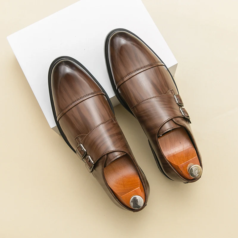 

Classic Men Formal Leather Shoes Black Brown Casual Comfortable Business Office Fashion Pointed-toe Leather Shoes Social Shoes