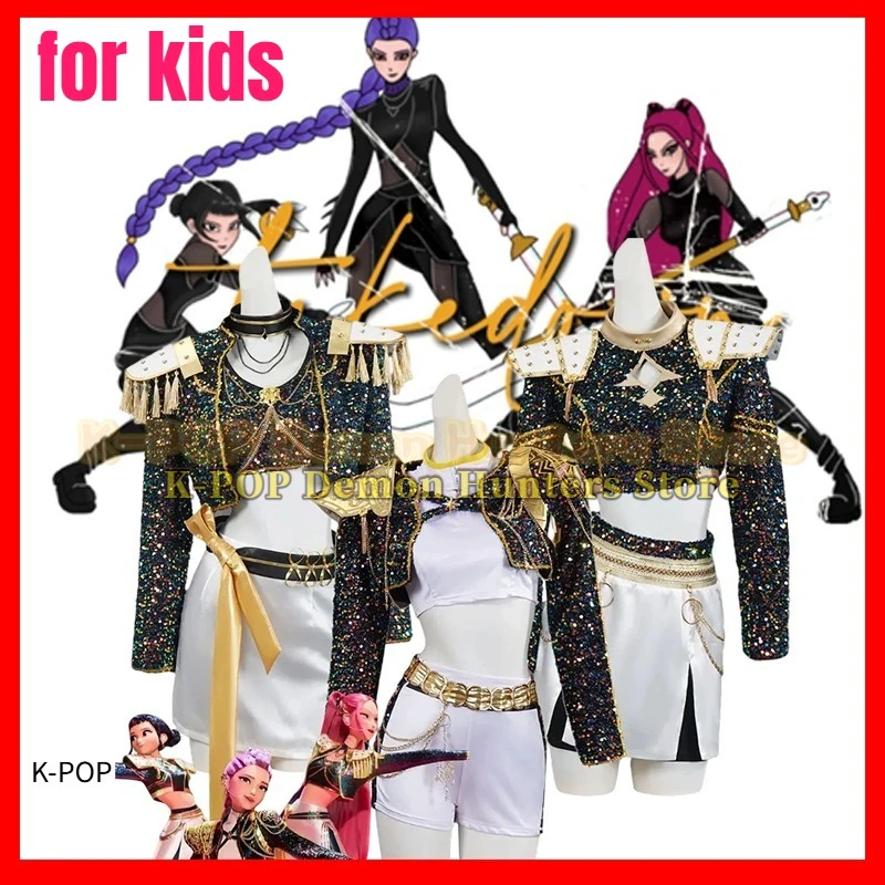 

Новый Huntrix Rumi KPop Demon Hunters детский карнавальный костюм для девочек сценическая одежда ожерелье реквизит карнавальный костюм на Хэллоуин