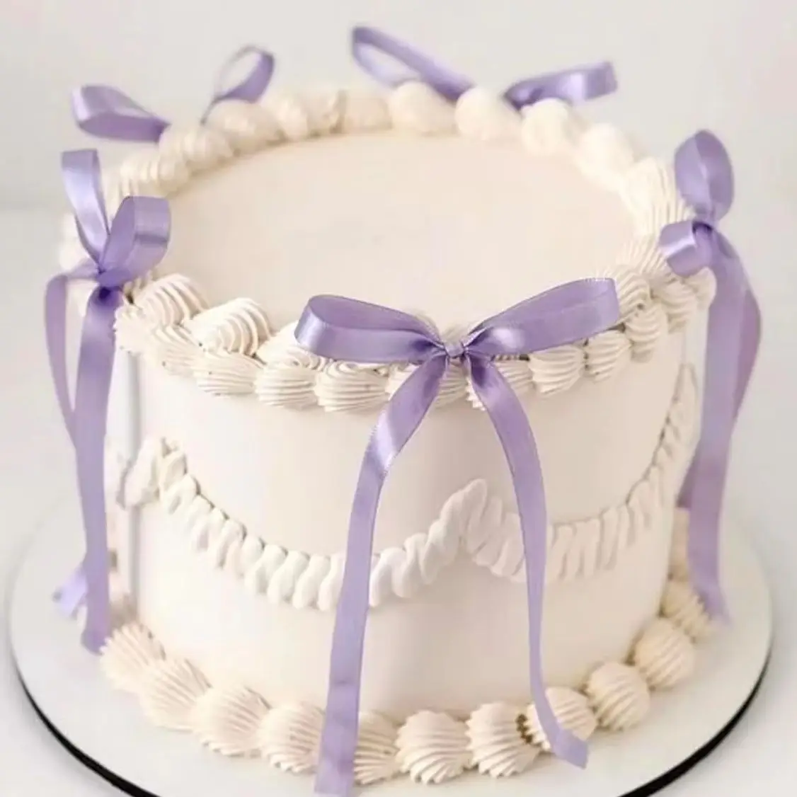 10 Stück Lila Schleifenband-Kuchendekorationen, Coquette Mädchen Geburtstagstorten-Deko, Braut Hochzeit Verlobung Cupcake-Topper