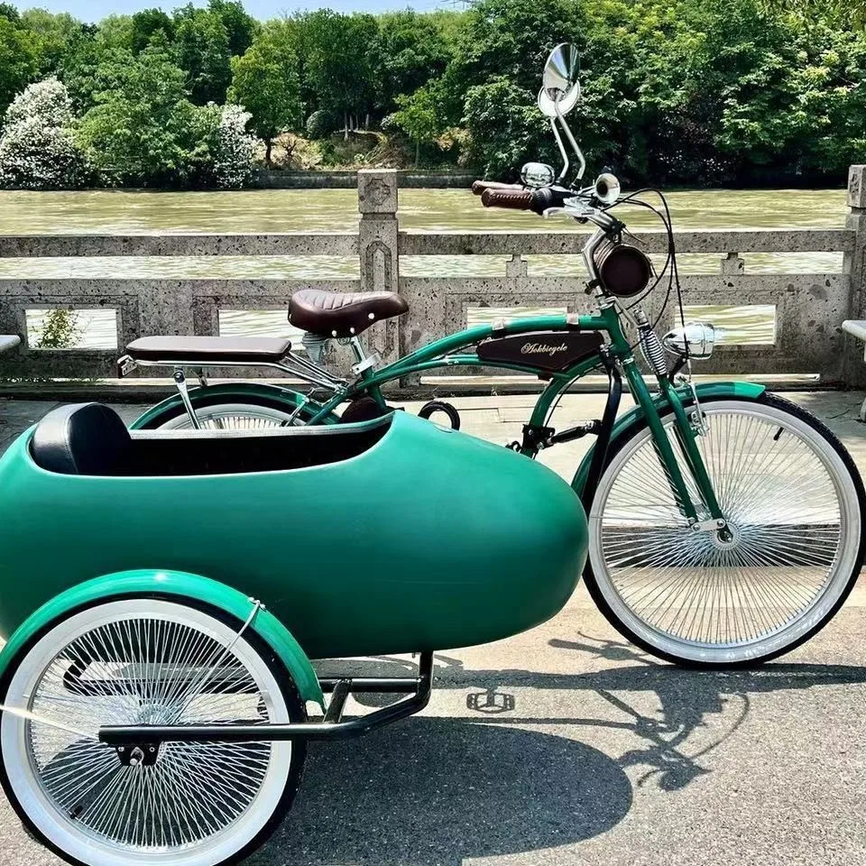 Comfortable Three-Wheel Bicycle Side Car Trailer Bicycle High-End Side Three-Wheel