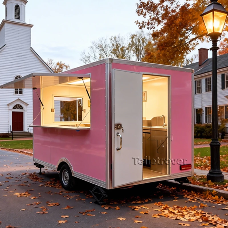 

Customizable Design Restaurant Food Truck Vintage Fast Food Truck Trailer Outdoor Street Mobile Kitchen Food Trailer for Burgers