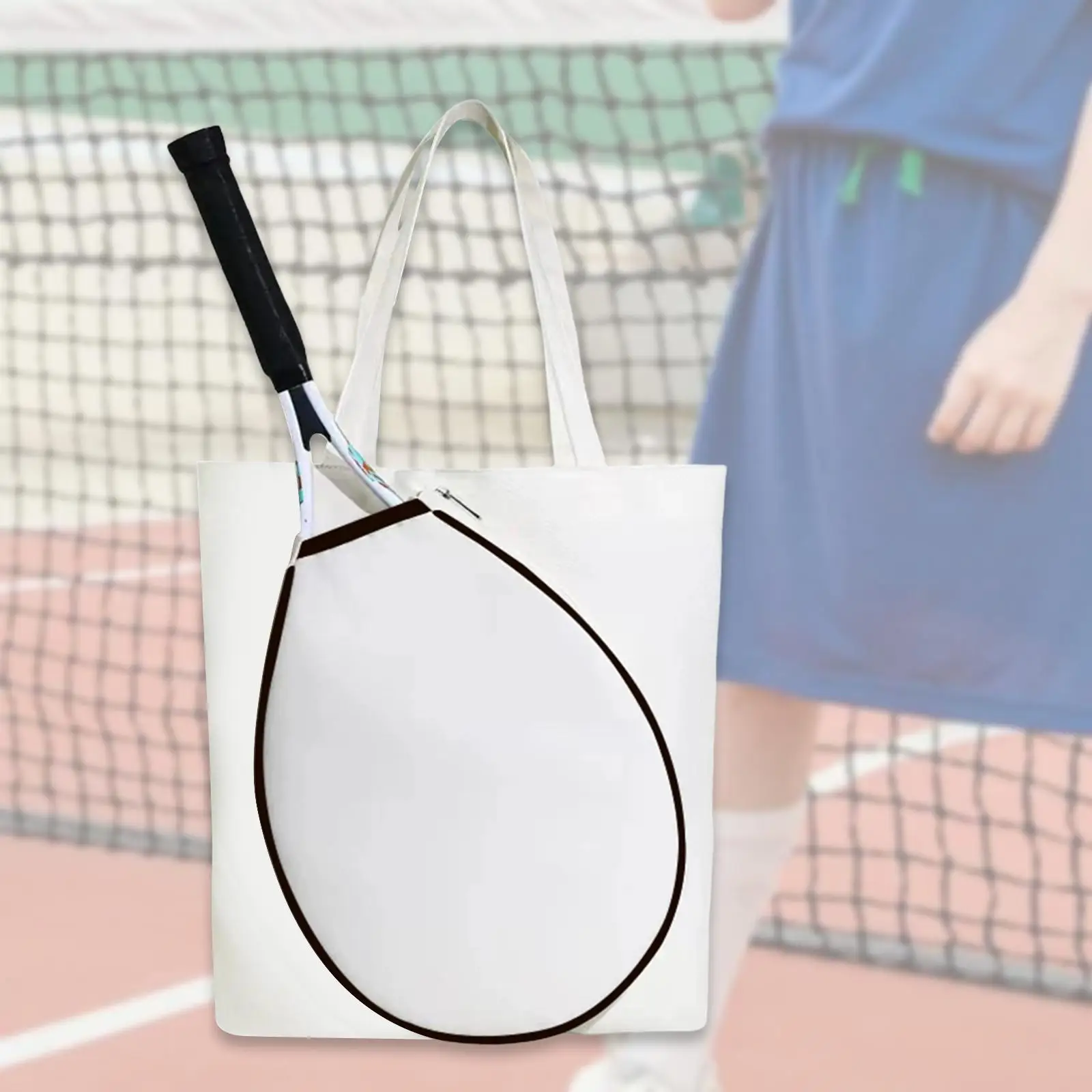 Pickleball Racket Bag Tennis and Racquet Sports Bags Canvas Storage Shoulder Tote for School Travel Sports Hiking