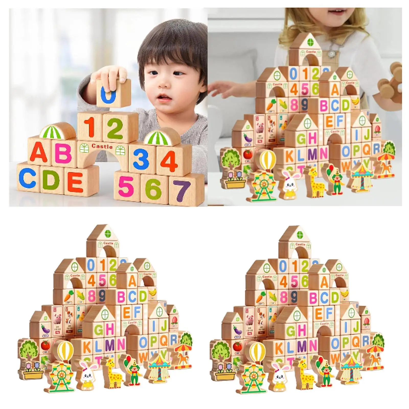 100 pçs blocos de construção de madeira brinquedos de desenvolvimento diy motores finos habilidades aprendizagem brinquedos sensoriais brinquedos educativos presentes para crianças