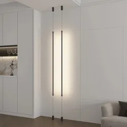 Linear Pendant Light Black Hanging Lamp Italian Design Minimalist Lighting Living Room Sofas Dining Room Bedroom Bedside Lamp