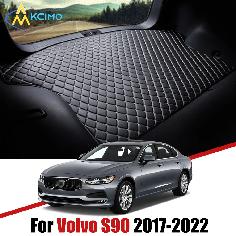 

For Volvo S90 2017-2022 Artificial Leather Car Trunk Mat Rear Trunk Cargo Protective Mat Car Interior Accessories