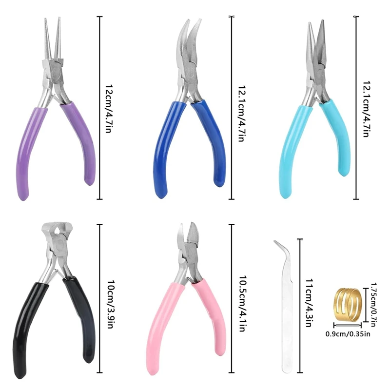 Jewelry Pliers, 5 Pack Jewelry Making Pliers Tools End Nipper Pliers And Wire Cutter For Jewelry Repair Crafts