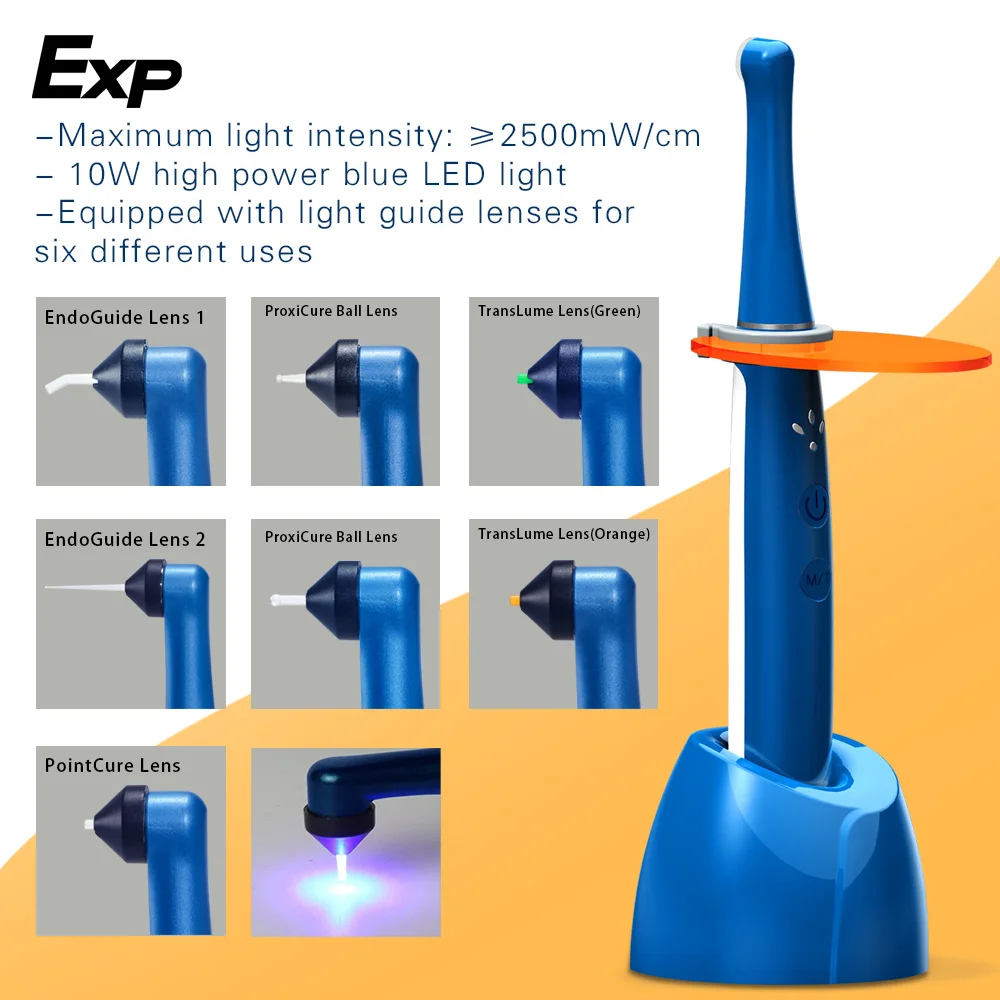 EXP-curado con luz LED inalámbrica Dental, cabezal de curado multifuncional de 1 segundo, herramientas de dentista, equipo de curado con luz de resina