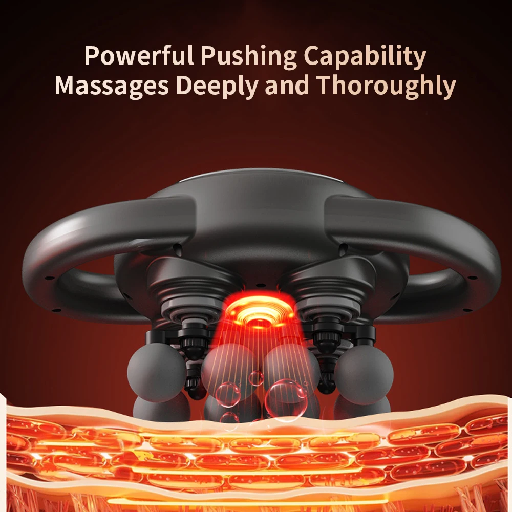 8 Head Fascia Gun High-Frequency Vibration Massager Red Light Deep Muscle Relax Massage Sport Slimming Fitness Release Pressure