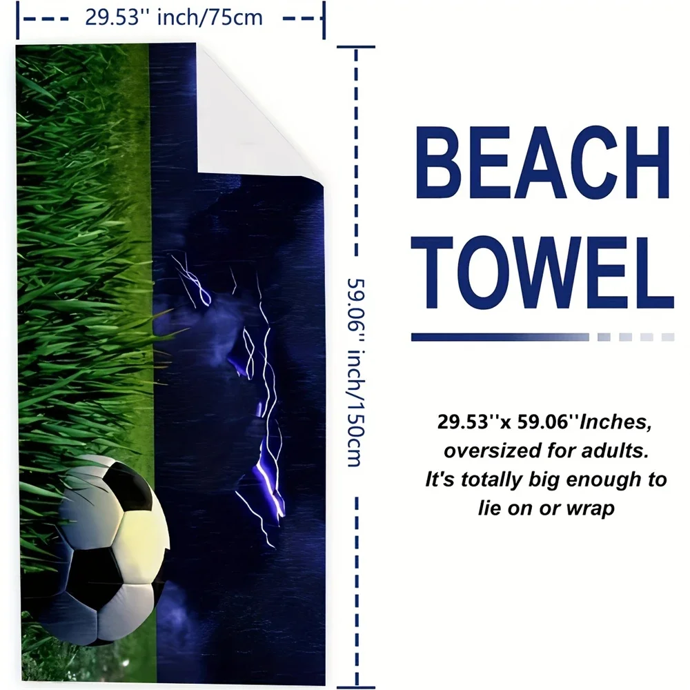 

Football Beach Towel Microfiber 70x140cm Large Size Towel Customized Bath Towels 2024 New Soccer Party Beach Towel