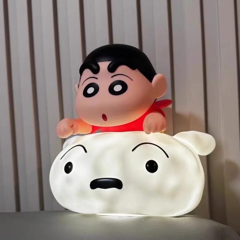 

18cm Crayon Shin-chan Figures Nohara Shinnosuke Shiro Little Night Light Action Figures PVC Model Collection Toys Birthday Gifts