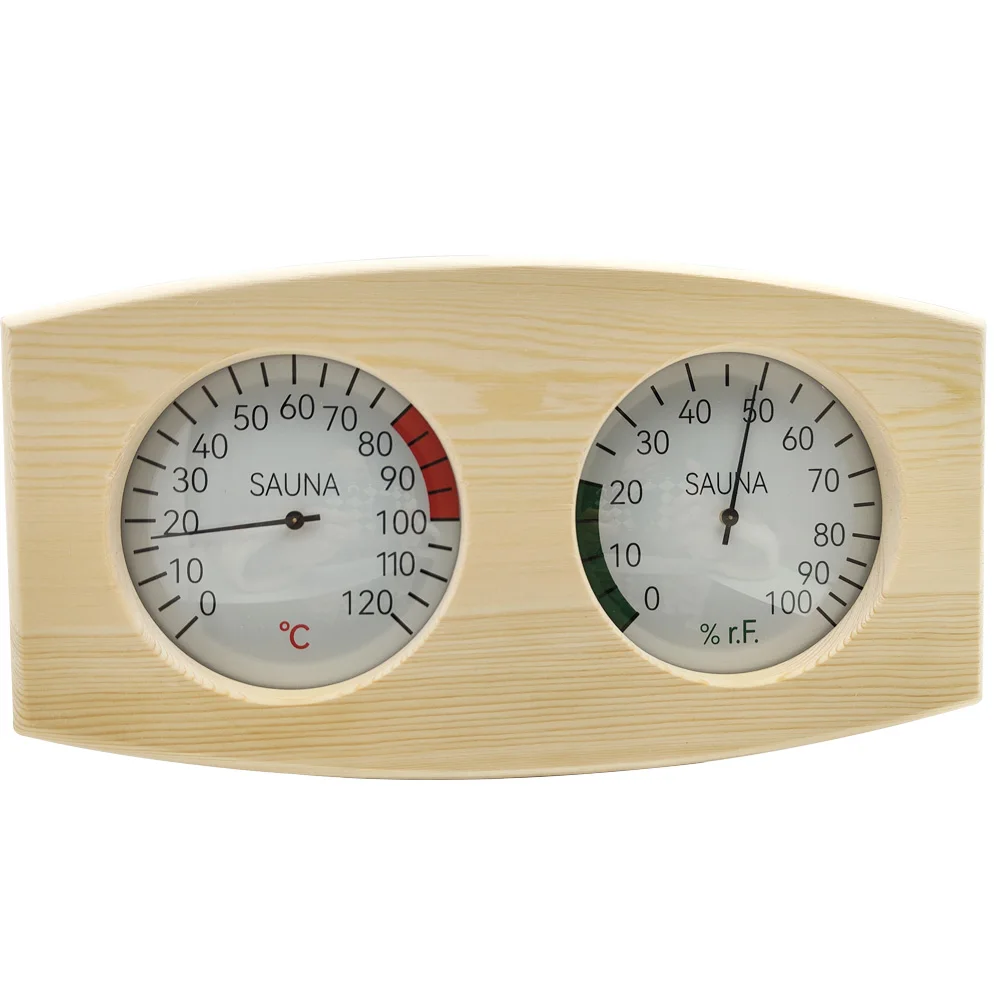 5 Type Original Wood Hemlock Sauna Hygrothermograph Durable Thermometer Hygrometer Humidity Temperature Measure Gauge For Indoor