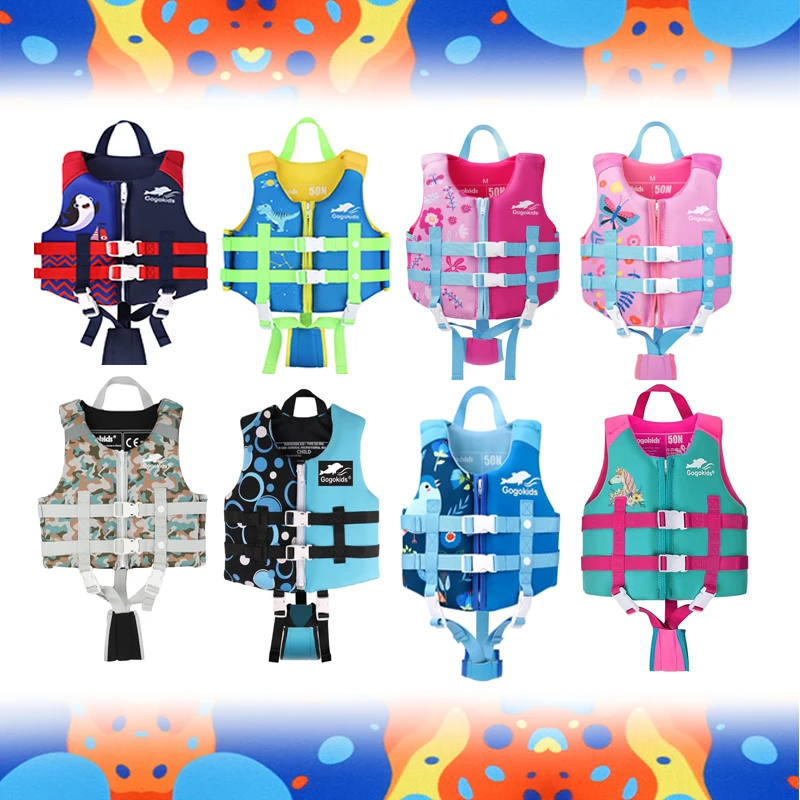 Gogokids Kids Life Jacket Float Jacket Toddler Swimsuit Assist Swimwear Swim Training Buoyancy Swim Vest Neoprene Life Jacket