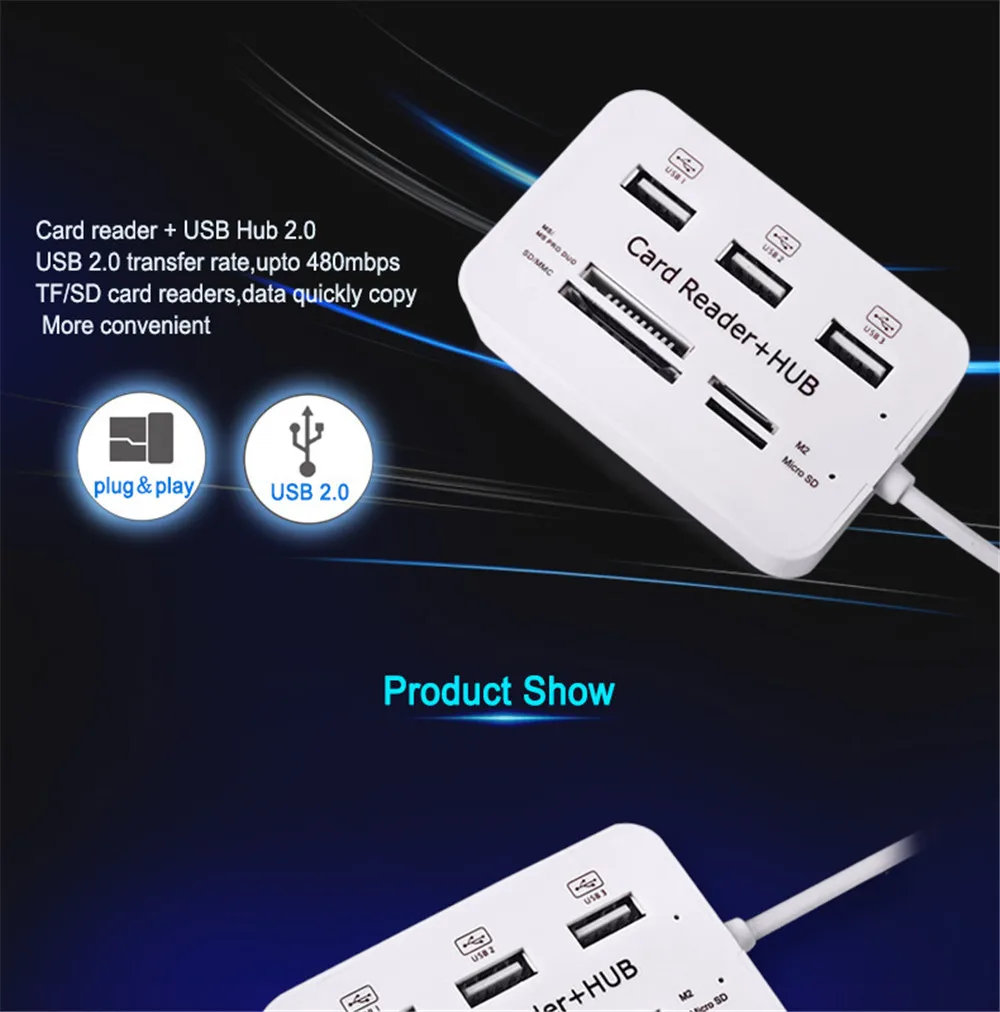 USB HUB 3.0 USB الفاصل 3 منافذ موسع متعدد USB تمديد متعدد 3 0 Hub 2.0 قارئ بطاقات SD USB3.0 المتوسع للكمبيوتر المنزلي