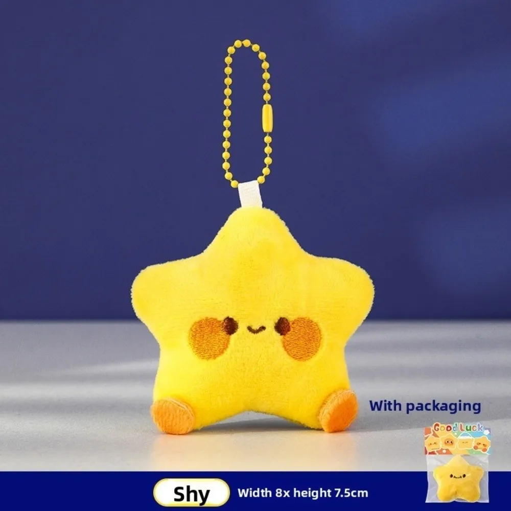 Mignon poupée étoiles peluche poupée douce en peluche étoile en peluche porte-clés bijoux de mode moelleux sac pendentif breloques cadeau de noël