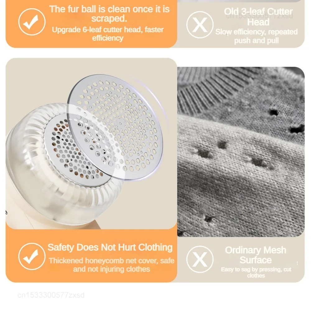 Xiaomi Electric Hairball Trimmer 6 Blades Smart LED Digital Display USB Charging Sweater Lint Remover Home Portable Ball Remover