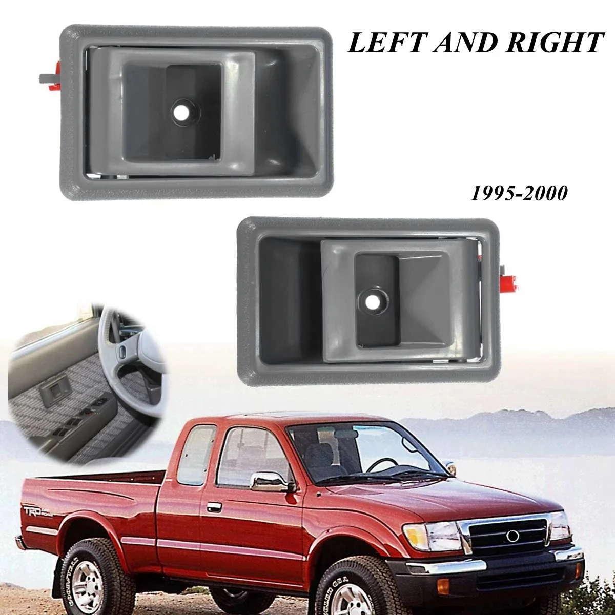 1 Pair for Toyota Pickup Tacoma 1995-2000 Front Left Right Side Interior Door Handle 69206-04010/69205-04010