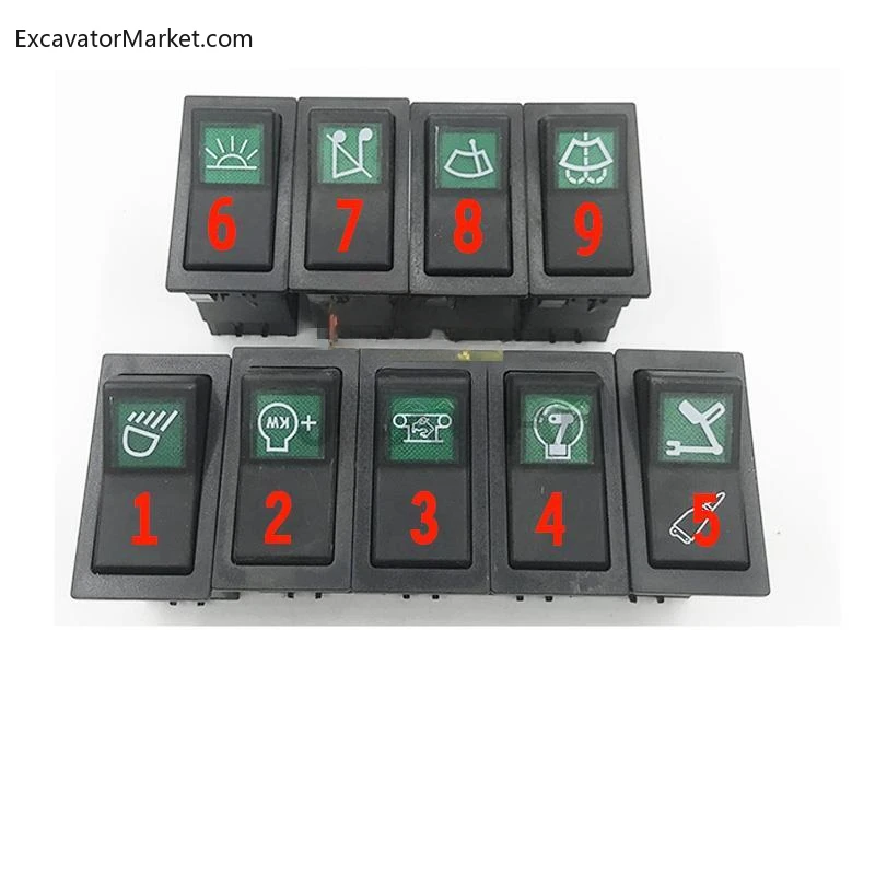 

For excavator accessories Volvo Lingong EC140 210B 240B 360 wiper headlight switch button button accessories