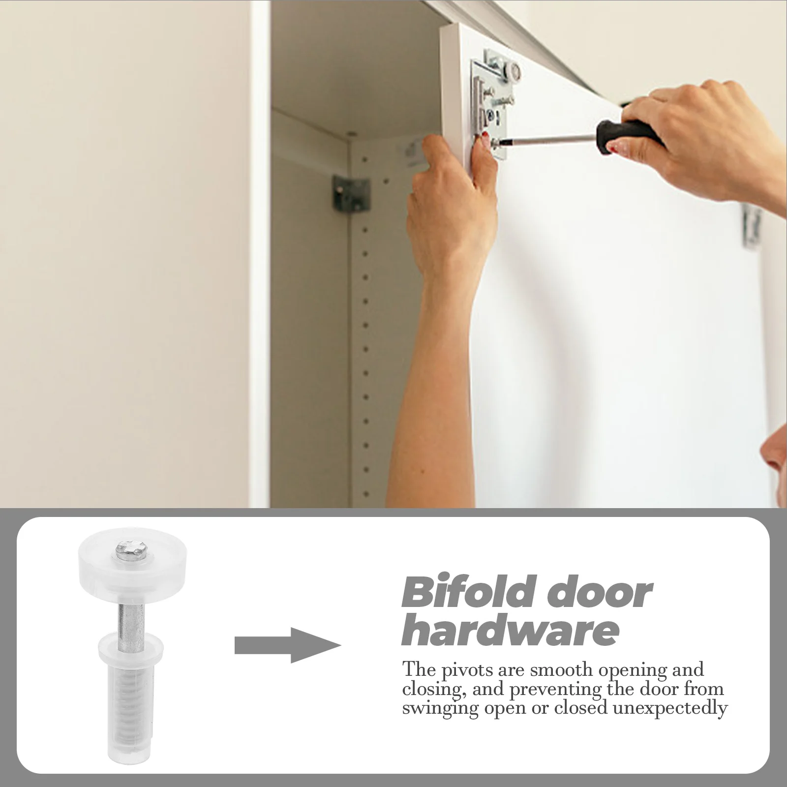 

4pcs Bifold Door Hardware Kit Stainless Steel Folding Closet Doors Hinges Accessories Bi Fold Hinge Suite Easy