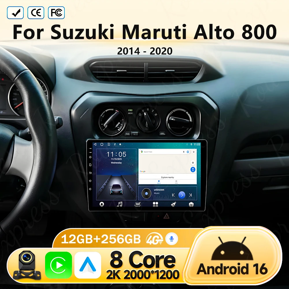 

Мультимедийный проигрыватель для SUZUKI Maruti Alto 800 2014-2020, автомобильное радио на Android 16, беспроводной Carplay, автонавигация, GPS-инструменты, 4G WIFI