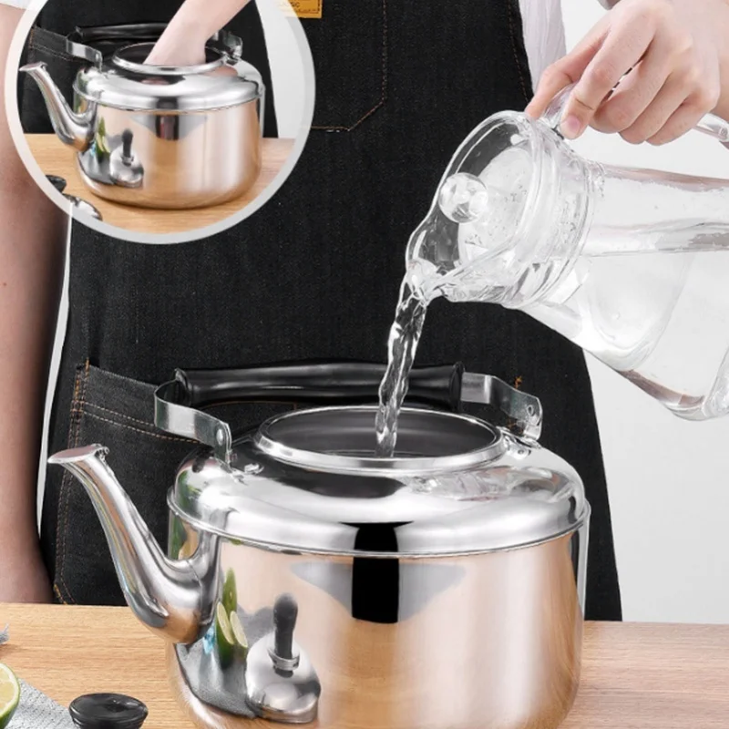 

C5 Tea Kettle 5L Large Capacity Anti Rust Stainless Steel Comfortable Grip Whistling Kettle For BBQ Gas Cooker Induction Cooker