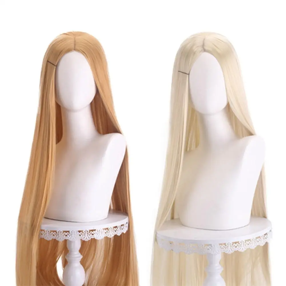 40Inch Long Straight Cosplay Wig Centre Parting - Blond/Pink/Red/Purple Heat Resistant Synthetic Hair, Perfect for Halloween Hol
