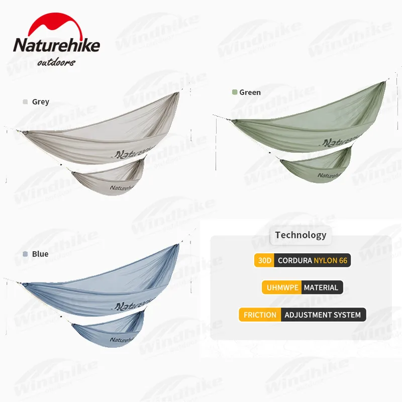 Naturehike ASUKA 265g Portable 1Person Hammock 30 Nylon Breathable Bearing Weight 150kg Ultralight Camp Swing Hammock 275cm