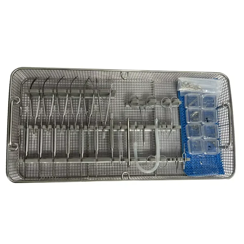 SY-XN12 German Standard Microsurgery Instruments Set Vascular 79 PCS Clamps/Scissors/ Holder