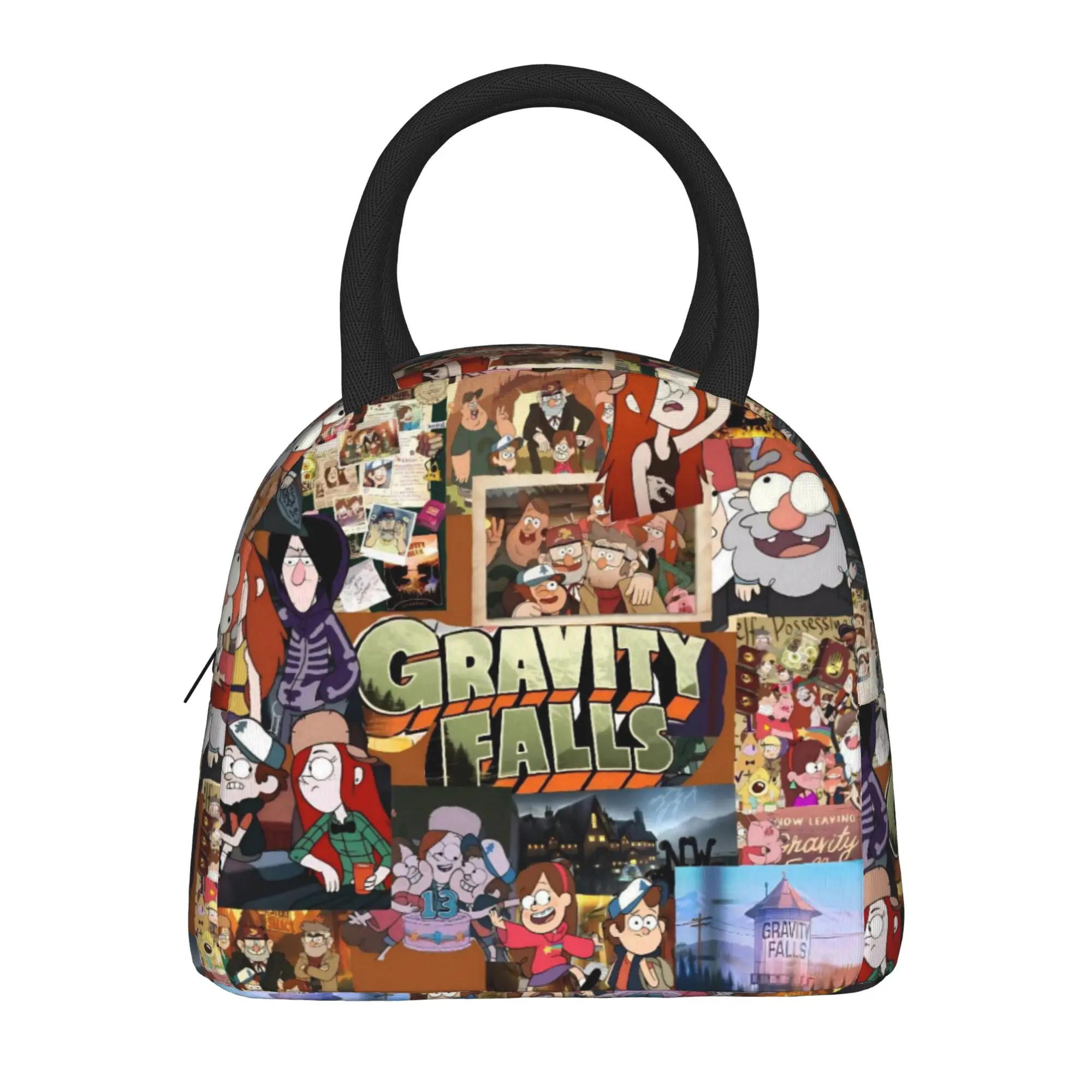 G-Gravity Falls Thermal Insulated Lunch Bag for Travel  Portable Food Bag Men Women Cooler Thermal Food Box