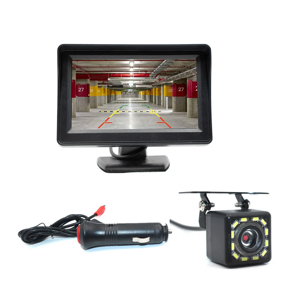 4.3-inch on-board display plus 4LED reversing camera reversing rearview system HD night vision