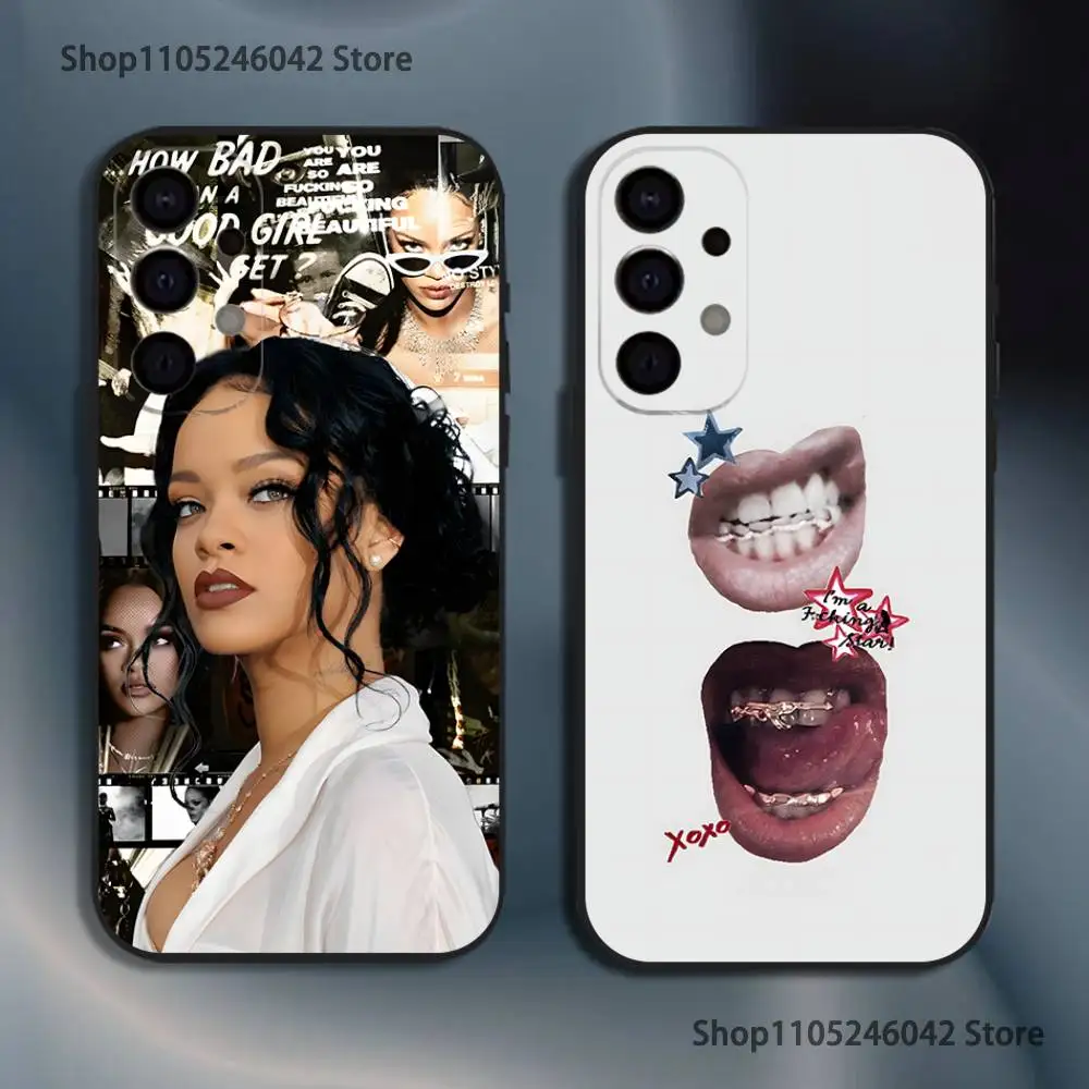 

Singer R-Rihannas Phone Case For Samsung S25,S24,S21,S22,S23,S30,Ultra,S20,Plus,Fe,Lite,5G Black Cover