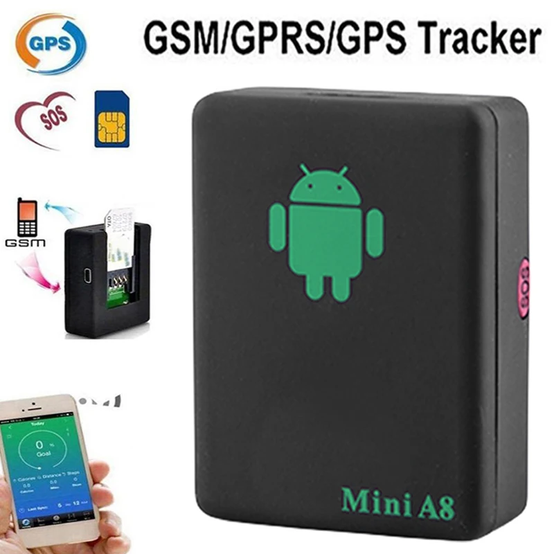 

Mini A8 Global Tracker Anti Lost Device GSM/GPRS/LBS Tracking Power Adapter With SOS Button USB Cable Locator Real Time Car Kids