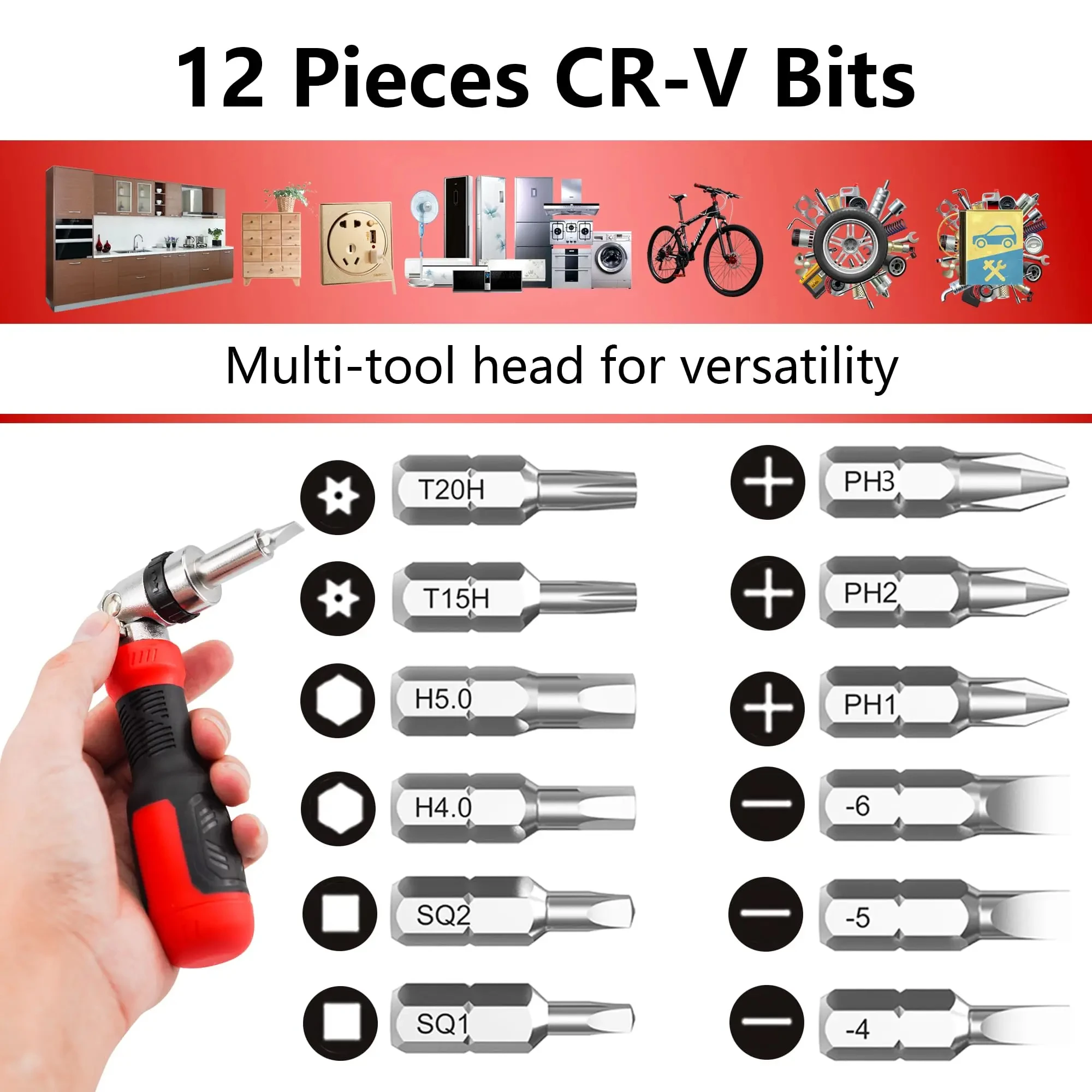 13 in 1 Precision Screwdriver Set Phillips Torx Flat Head Hex Screwdriver Bit 180° Rotating Professional Repair Hand Tools