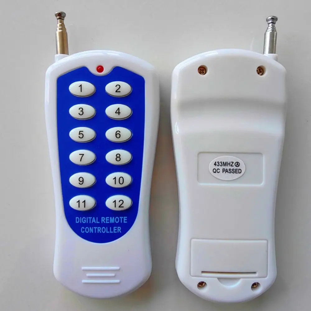 433MHz RF Remote Control Transmitter 1527 Chip 315MHz 12 Button Remote Control Retractable Metal Antenna Soft Silicone Buttons