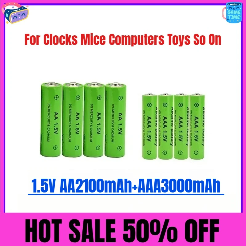 

1.5V AA2100mAh+AAA3000mAh Rechargeable NI-MH Battery for Clocks Mice Computers Toys So On