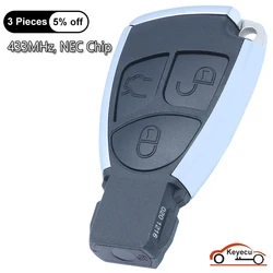 KEYECU 3 Buttons Smart Remote Car Key Fob 433MHz for Mercedes Benz A B C E S ML CLK CL Class W203 W204 W210 W211 W212