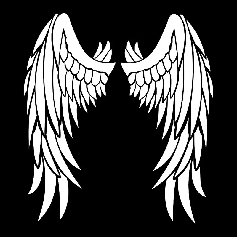 25x23cm A Pair of Beautiful Angel Wings Modeling Personality Car Stickers PVC Auto Window Bumper Sunscreen Waterproof Decal