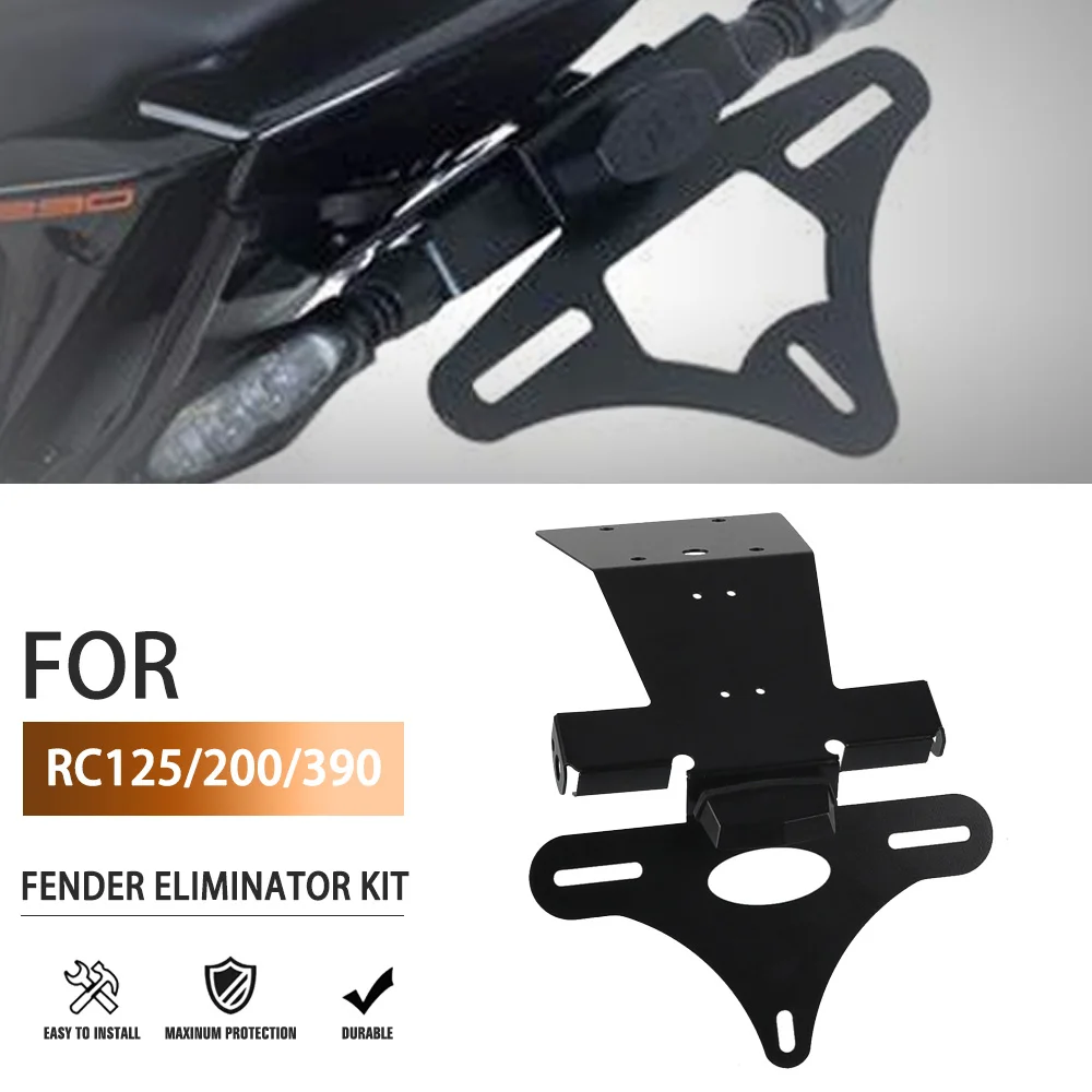 

RC 125 200 390 License Plate Holder New Motorcycle Tail Tidy Fender Eliminator Bracket LED Light FOR RC125 RC200 RC390 2014-2021