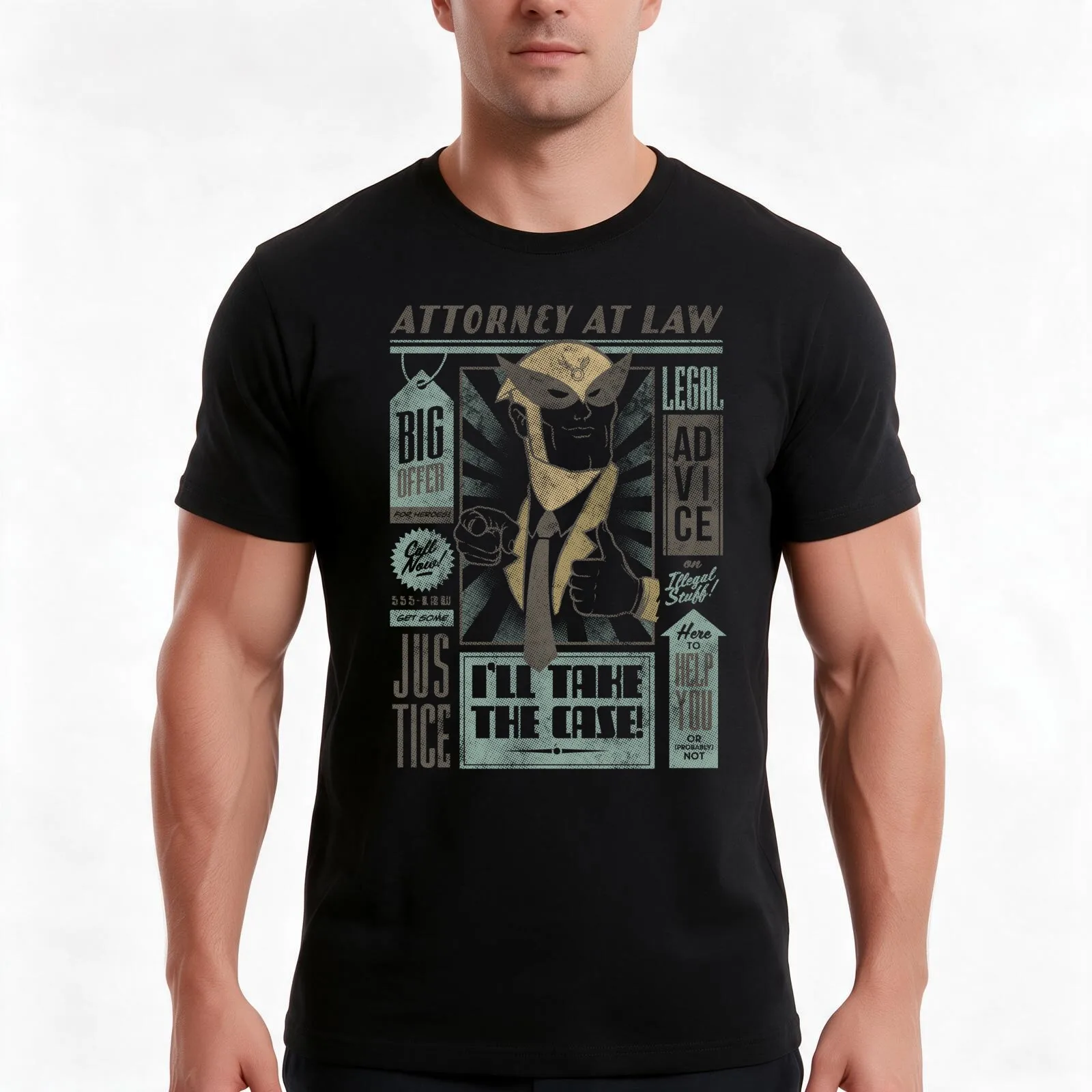 Attorney at Law T-Shirt, Summer Casual Cotton Tee, Oversized Streetwear Tops, Vintage Graphic Print, Loose Fit Short Sleeve