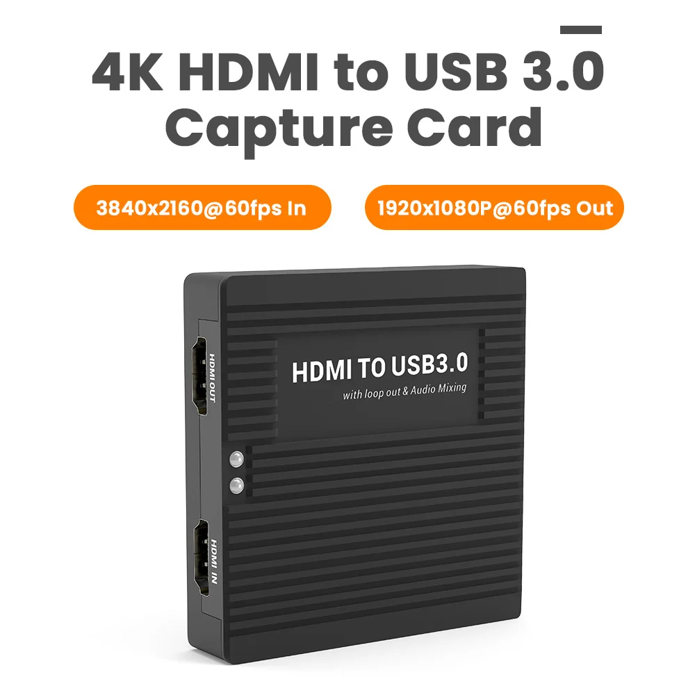 

LCC380 4K60hz HDMI to USB3.0 Video Capture Card,1080p60 MJPEG/YUV Stream Output, Game Streaming Live Stream Broadcast Recorder