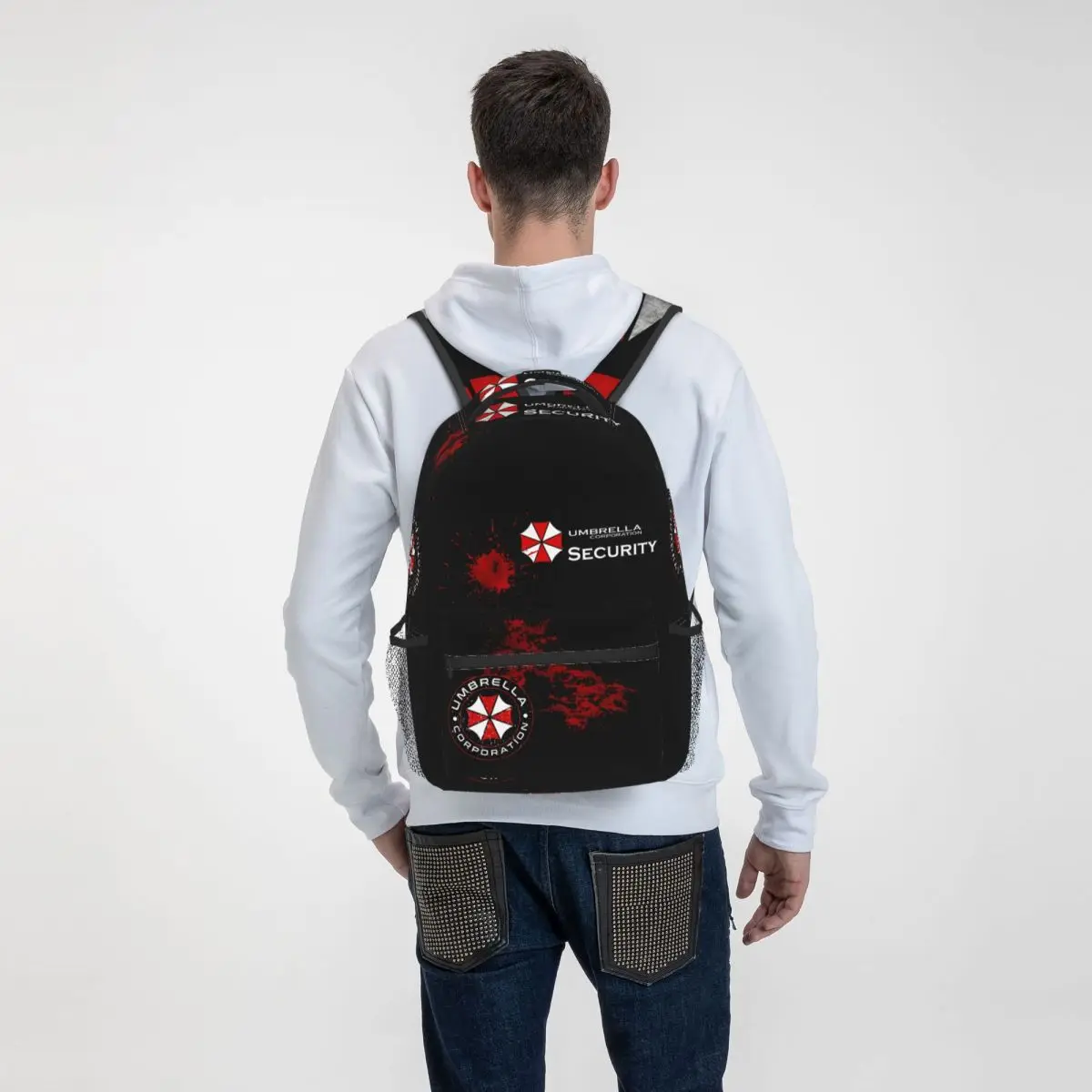 Retro Red Backpacks Umbrella Corporation Casual Print Student School Bag Women Man\'s Travel Bags Laptop Daypack