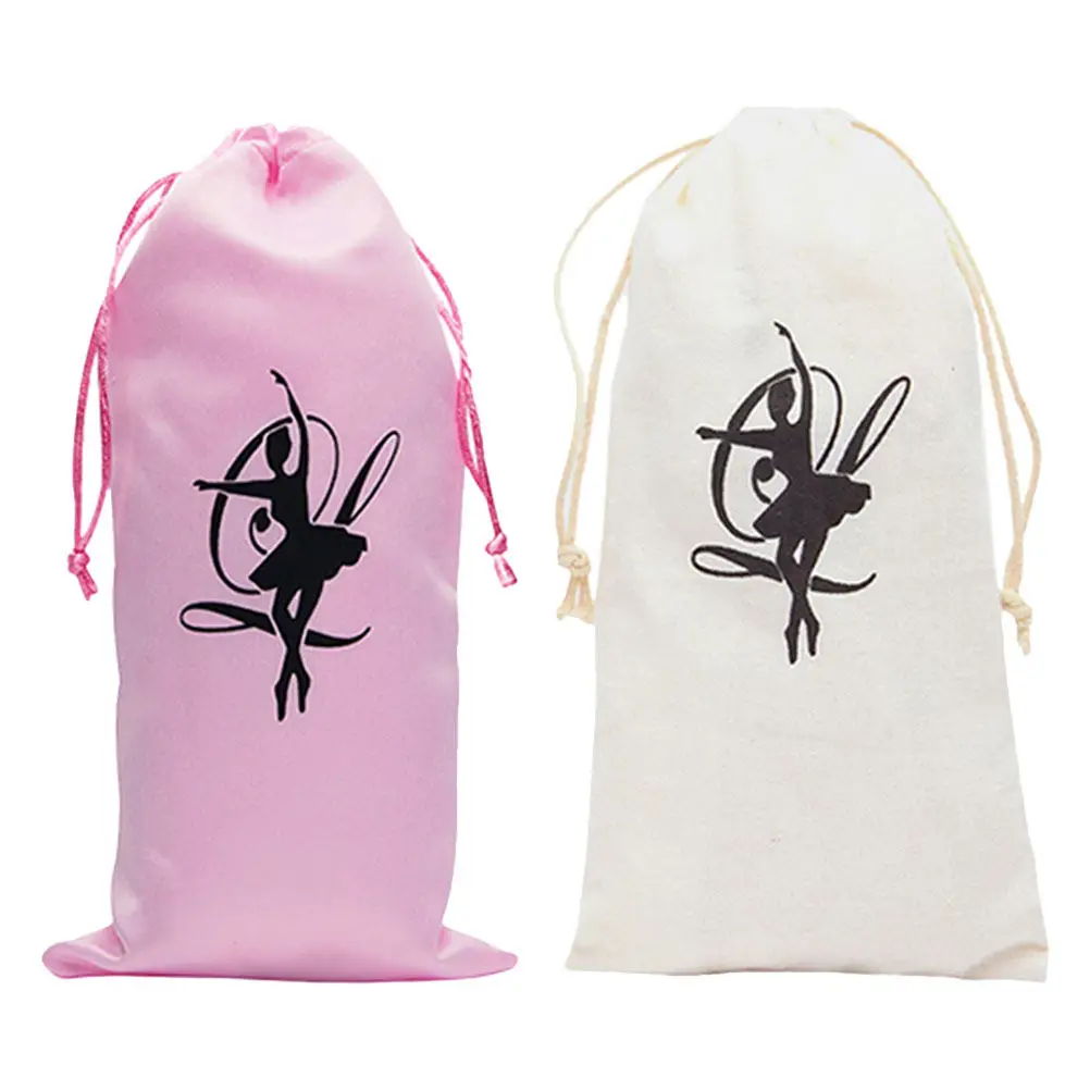 1Pair Ballet Shoe Storage Bag Canvas Satin Drawstring Dance Shoe Pouch for Women Travel Practice Competition Ballet