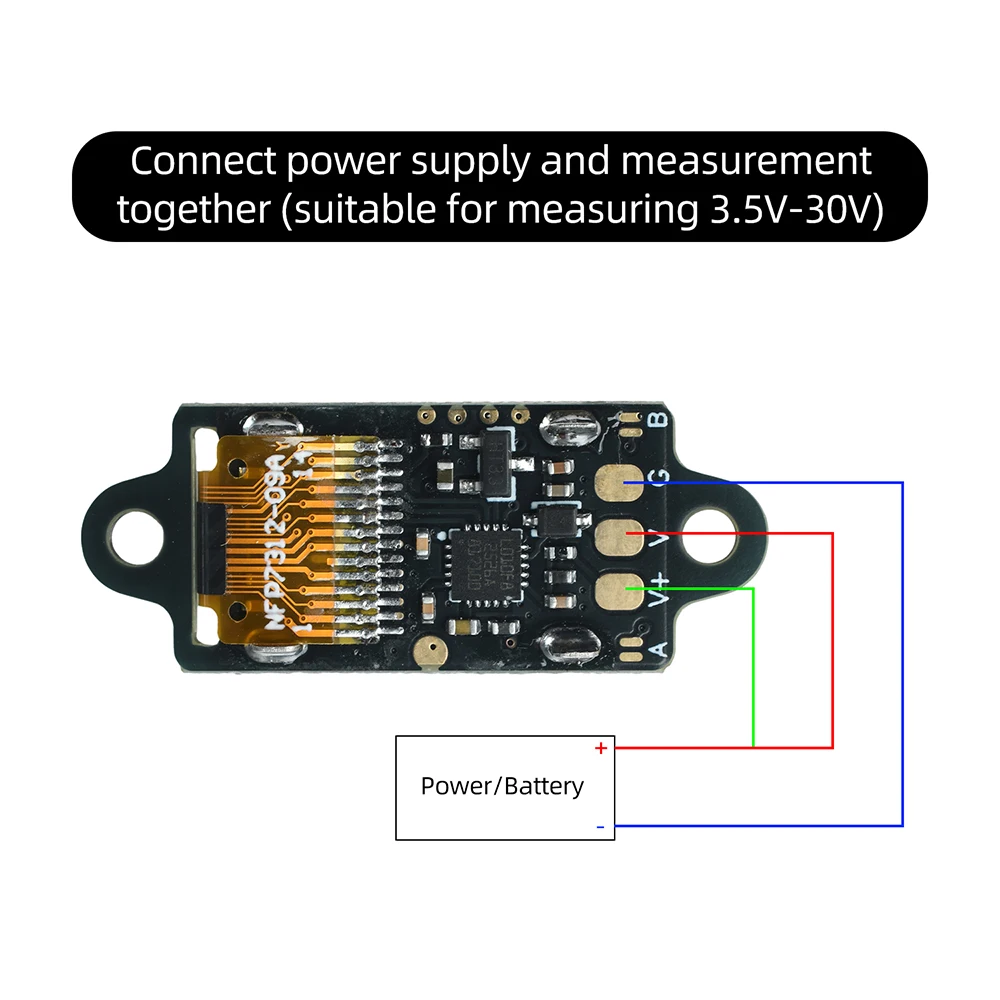 DC 0-30V Mini Ultraflaches 0,5-Zoll-OLED-Digital-Voltmeter Anzeigegerät mit 12-Bit-ADC für Autobatterie-Stromversorgung – Detail 7