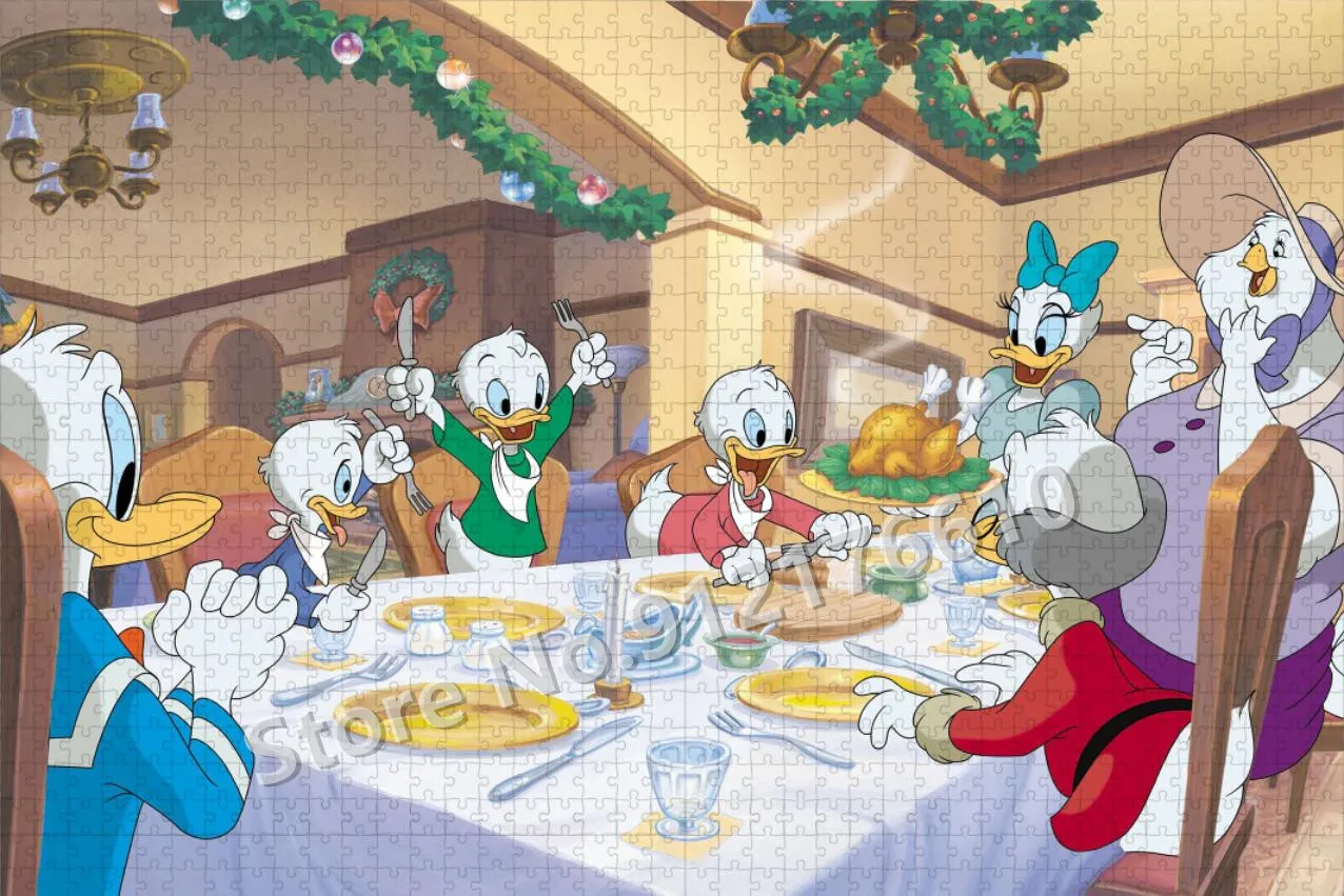 Duck Family Cartoon Jigsaw Puzzles Donald Duck Daisy Duck Disney Comic Anime Puzzles for Adult Decompress Educational Toys Gifts