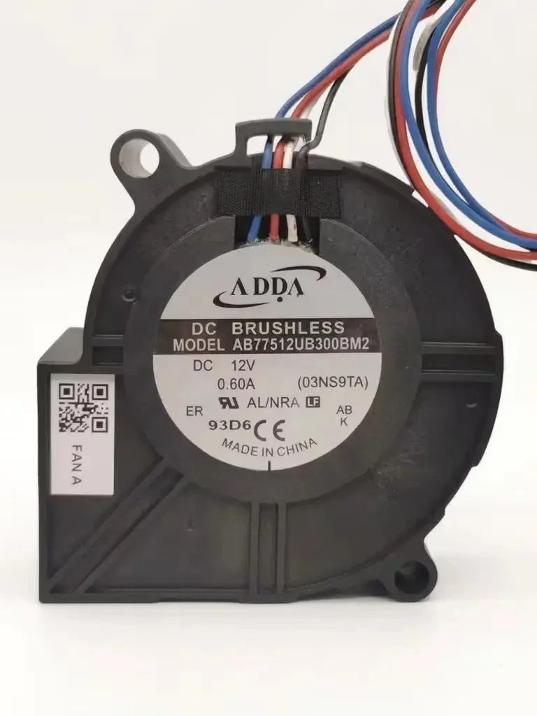 Wentylator turbosprężarkowy ADDA 7530 AB07512UB300BM2, 12V 0.60A PWM, wentylator chłodzący o wysokim przepływie powietrza, bezszczotkowy wentylator 75x75x30mm do PC, serwera — zdjęcie produktu 5