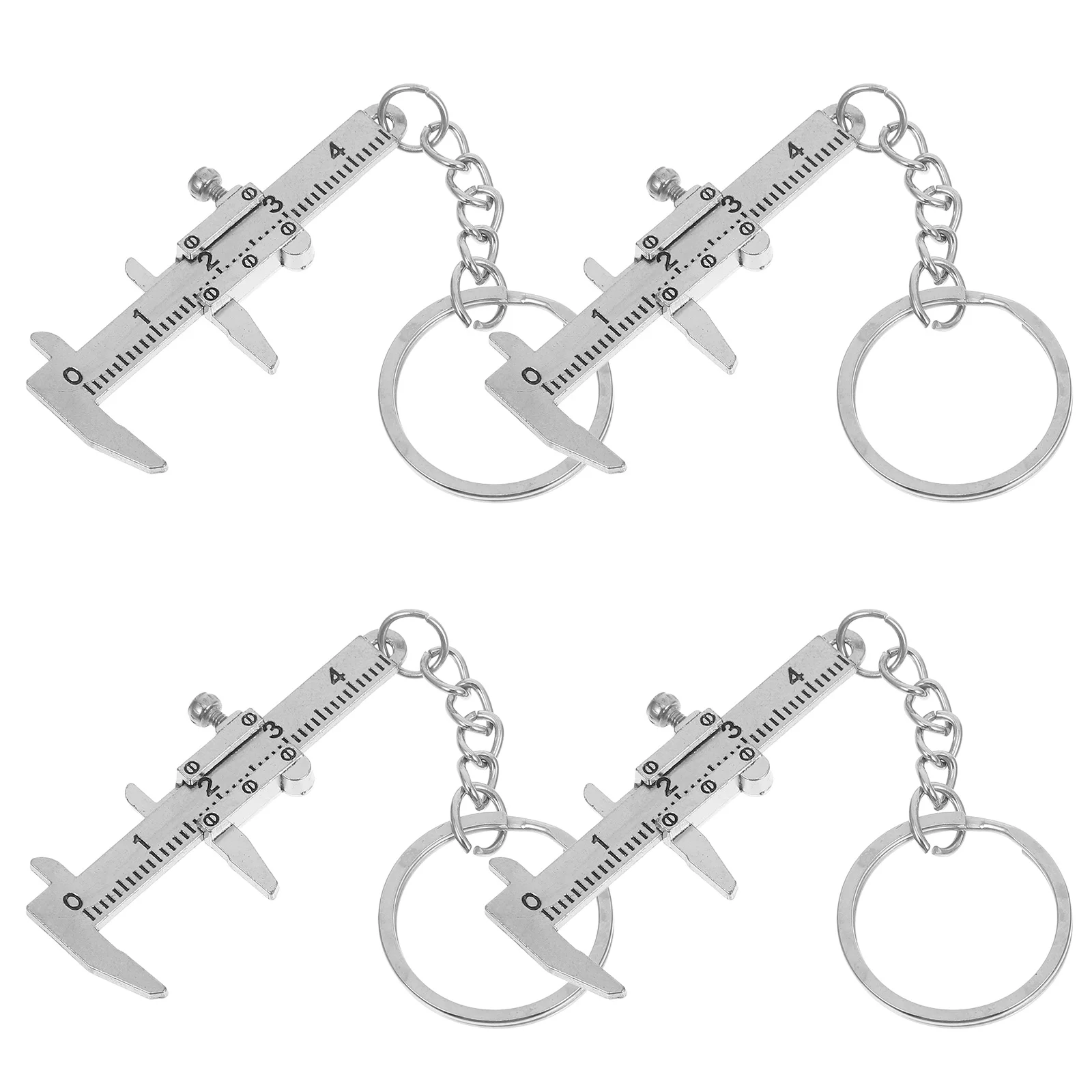 

4pcs Vernier Caliper Keychain Accurate Measurement Pocket Mini Pocket Caliper Precision Stainless Steel Tool Gauge