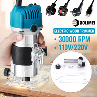 BOLIMEI 220V 30000RPM Electric Trimmer Wood Milling Engraving Slotting Trimming Machine Hand Carving Machine Wood Router 800W